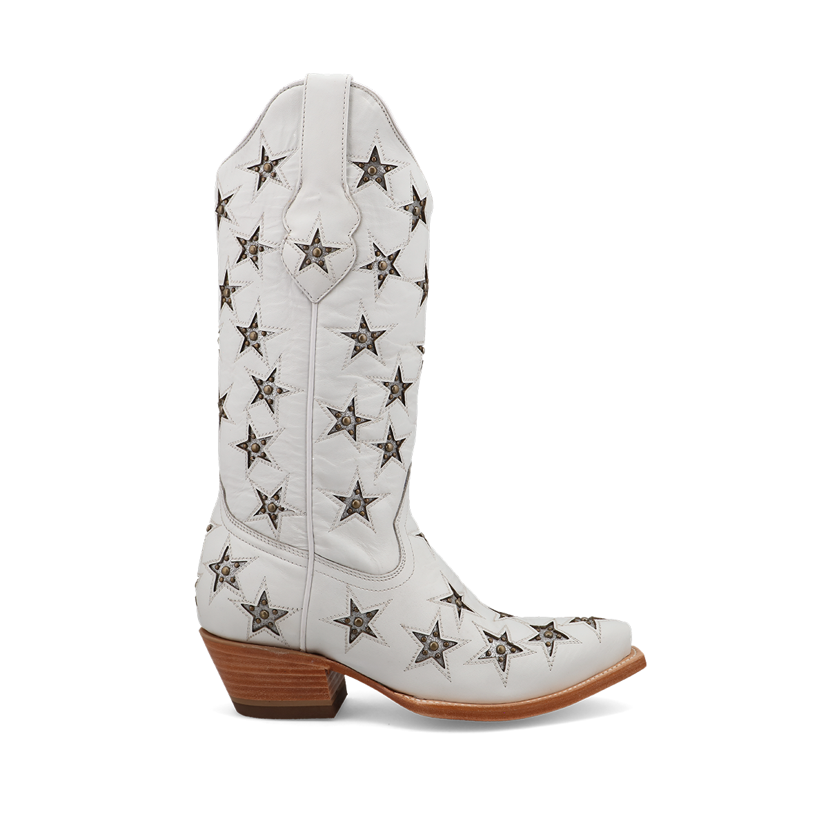 Silver boots store with stars